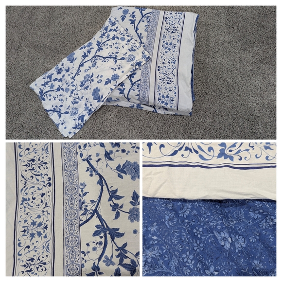 Floral Blue and White Bedding Set - Picture 1 of 4